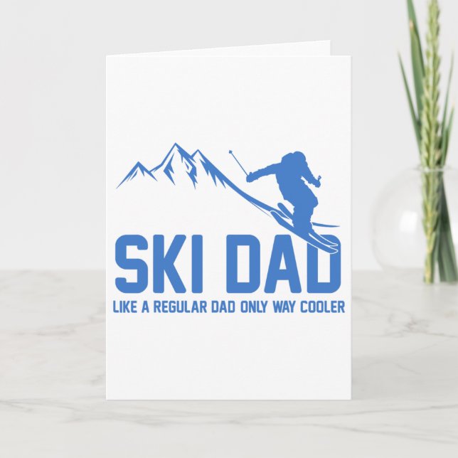 Ski Dad Funny Skiier Snowy Adventure Skiing Lovers Card (Front)