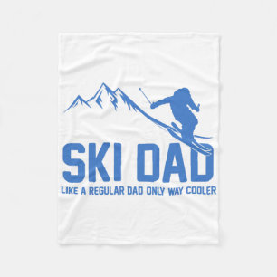Ski Dad Funny Skiier Snowy Adventure Skiing Lovers Fleece Blanket