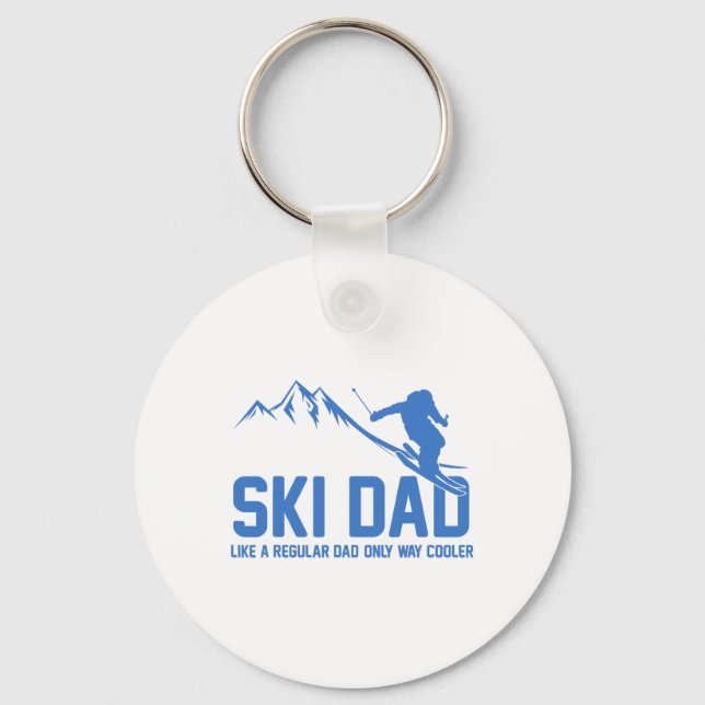 Ski Dad Funny Skiier Snowy Adventure Skiing Lovers Key Ring (Front)