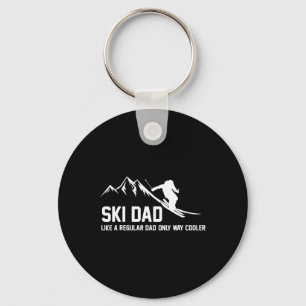 Ski Dad Funny Skiier Snowy Adventure Skiing Lovers Key Ring