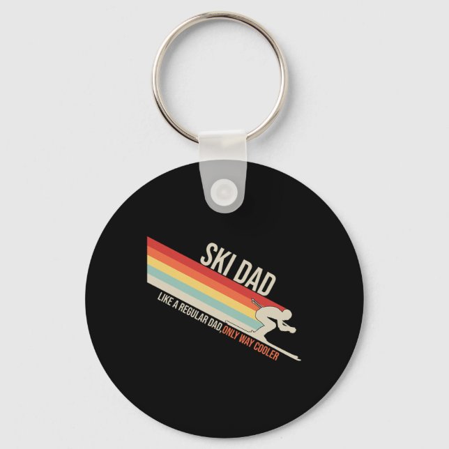 Ski Dad Funny Skiing Winter  Key Ring (Front)