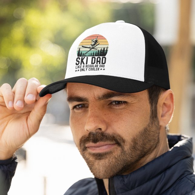 Ski Dad Like a regular Dad Only Cooler Funny Ski Trucker Hat (Creator Uploaded)
