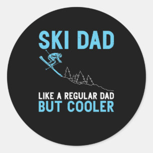 Ski Dad Skier Father's Day Gift Skiing Dad Classic Round Sticker