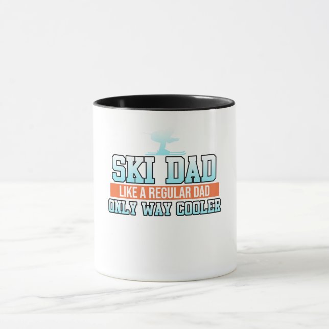Ski Dad Skiing Skier Snowboard Winter Sports Mug (Center)