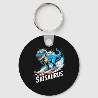 Ski Dinosaur Winter Sport Skier Dino Funny Skiing  Key Ring