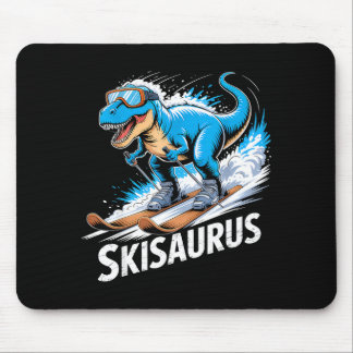 Ski Dinosaur Winter Sport Skier Dino Funny Skiing  Mouse Mat