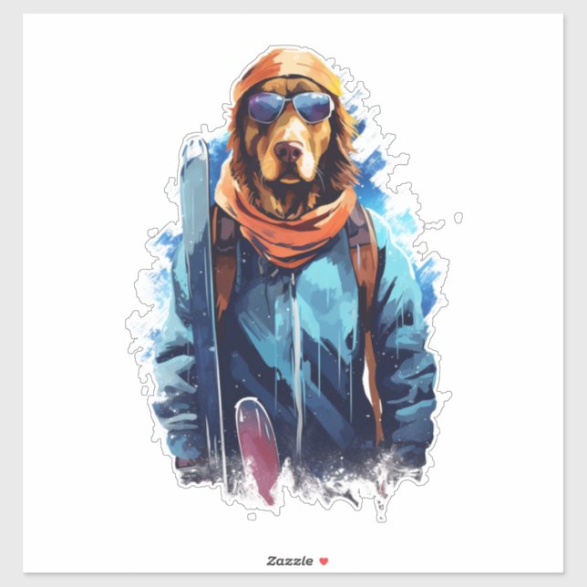 Ski Dog in Ski Googles  5 (Sheet)