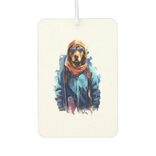 Ski Dog in Ski Googles  5 Car Air Freshener