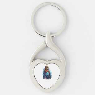 Ski Dog in Ski Googles 5 Key Ring