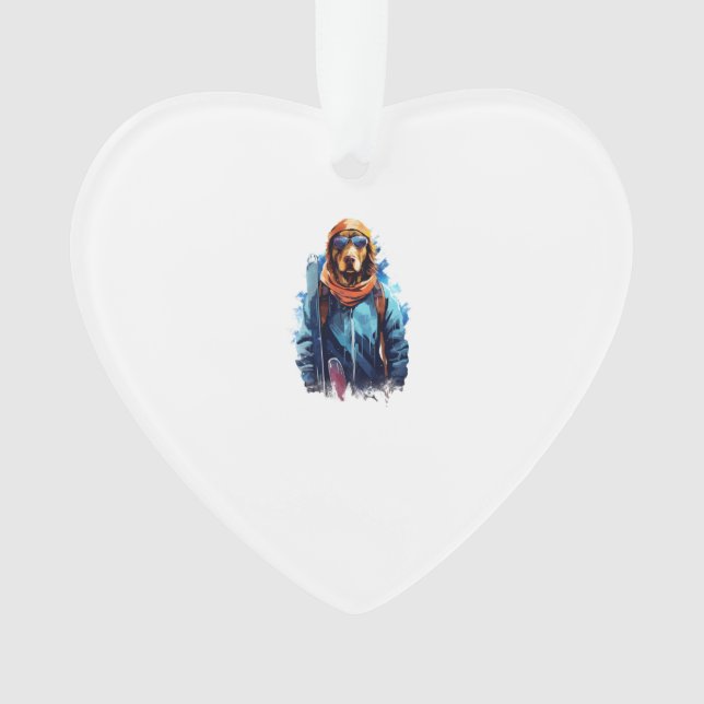 Ski Dog in Ski Googles  5 Ornament (Front)