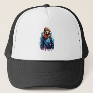 Ski Dog in Ski Googles 5 Trucker Hat
