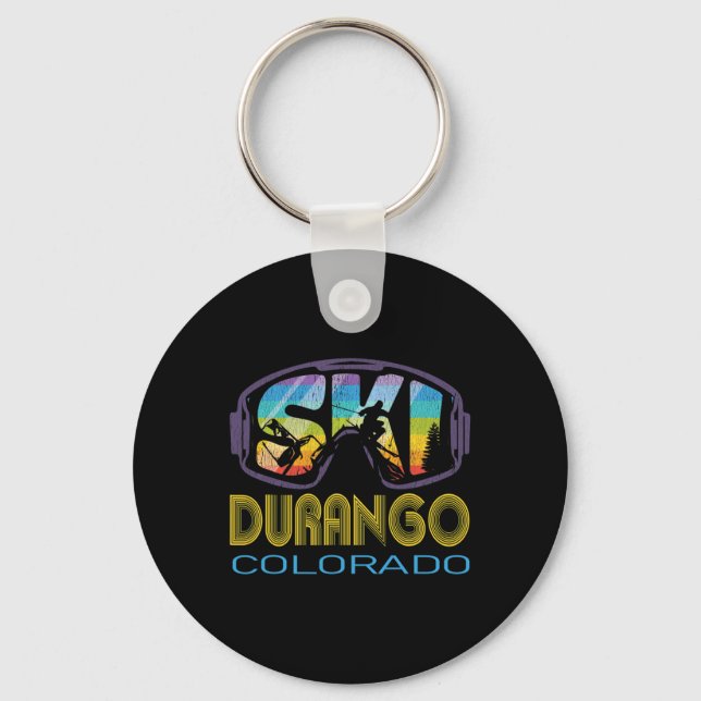 Ski Durango Colorado Skiing Vacation  Key Ring (Front)