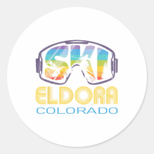 Ski Eldora Colorado Skiing Vacation Classic Round Sticker