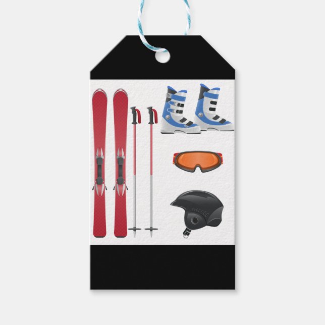 Ski Equipment Custom Gift Tags (Front)
