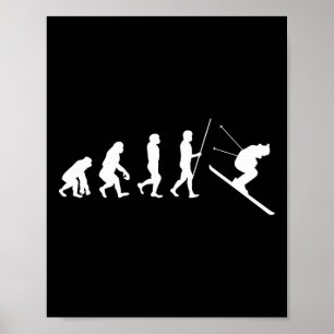 Ski Evolution Skiing Skier Gift  Poster