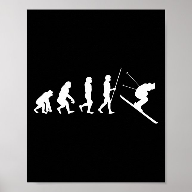 Ski Evolution Skiing Skier Gift  Poster (Front)