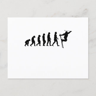 Ski Evolution Skiing Winter Slopes Gift Postcard