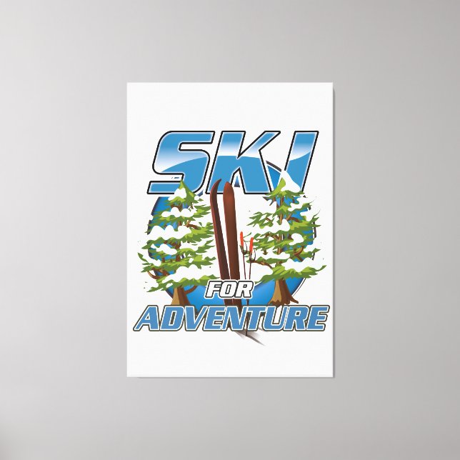 Ski for adventure travel logo canvas print (Front)