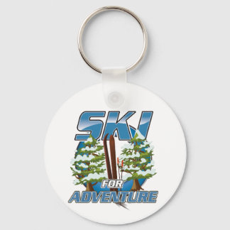 Ski for adventure travel logo key ring