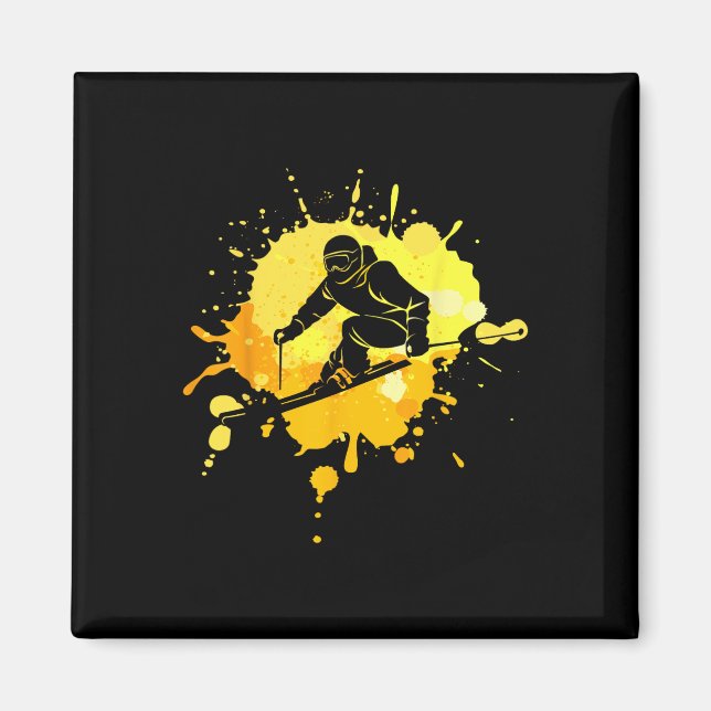 Ski For Skiier Boys Retro Skiing  Magnet (Front)