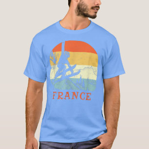 Ski France Vintage Retro Snow Skiing Vacation T-Shirt