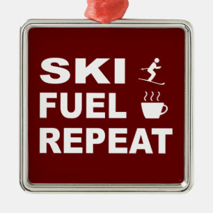 Ski Fuel Repeat Metal Tree Decoration