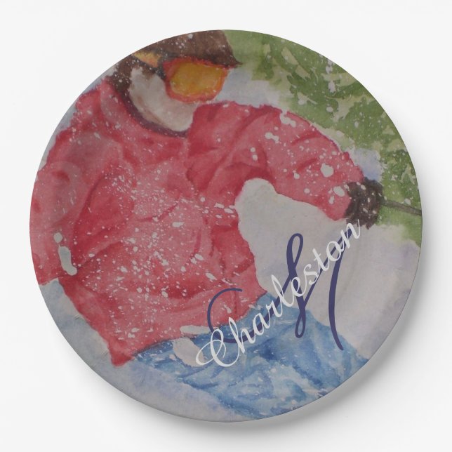 Ski Fun Celebration Party Paper Plate (Front)