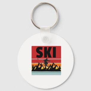 Ski Funny Skier Cool Snowboarder Mountain Skiing M Key Ring