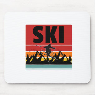Ski Funny Skier Cool Snowboarder Mountain Skiing M Mouse Mat