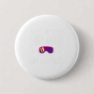 Ski Girl Catch Me If You Can  6 Cm Round Badge