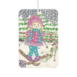 Ski girl custom car air freshener