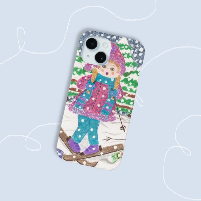 Ski girl cute iPhone case (iPhone case for ski lovers )