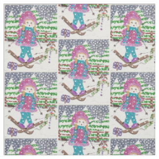 Ski girl fabric