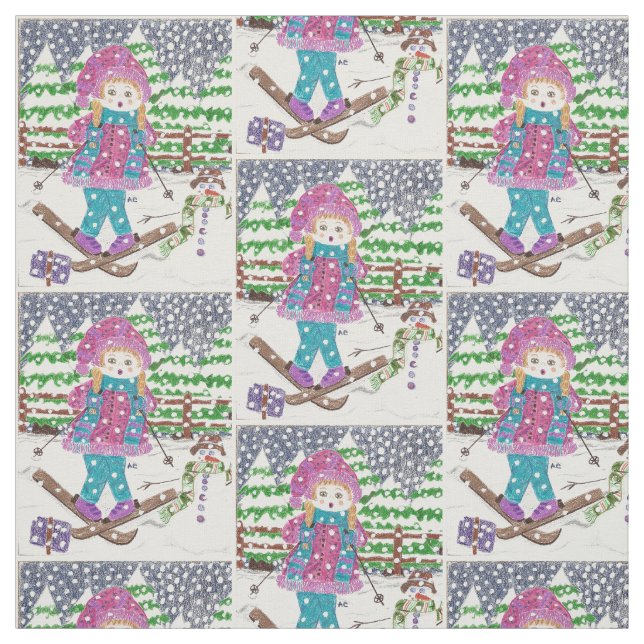 Ski girl fabric (Swatch)