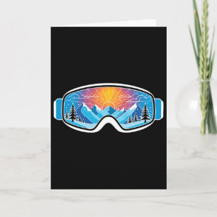 Ski Goggles Art Nature Mountains Minimalist Skiing Card