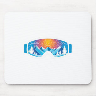 Ski Goggles Art Nature Mountains Minimalist Skiing Mouse Mat