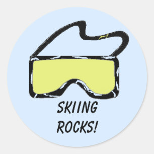 Ski Goggles Classic Round Sticker