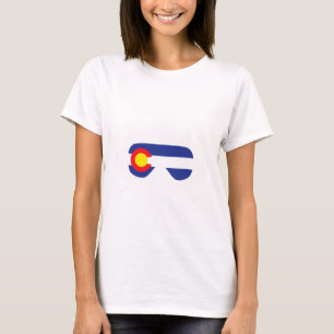 Ski Goggles Colorado Flag Skier Skiing Souvenir  T-Shirt