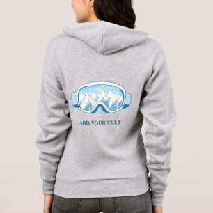 Ski Goggles Illustration Personalized Pale Gray Hoodie