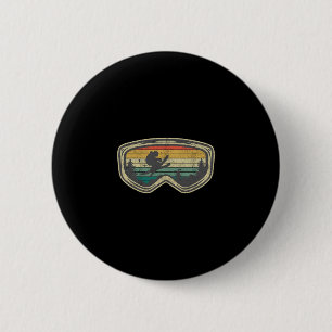 Ski Goggles Mountain Snow Skiing Retro Winter Vaca 6 Cm Round Badge
