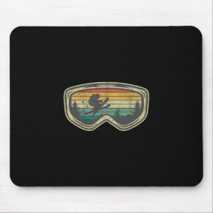 Ski Goggles Mountain Snow Skiing Retro Winter Vaca Mouse Mat