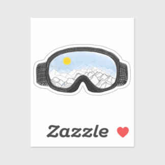 Ski Goggles Mountain View Illustration