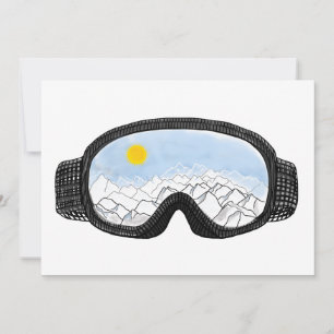 Ski Goggles Mountain View Illustration  Invitation