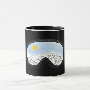 Ski Goggles Mountain View Illustration  Mug