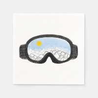 Ski Goggles Mountain View Illustration