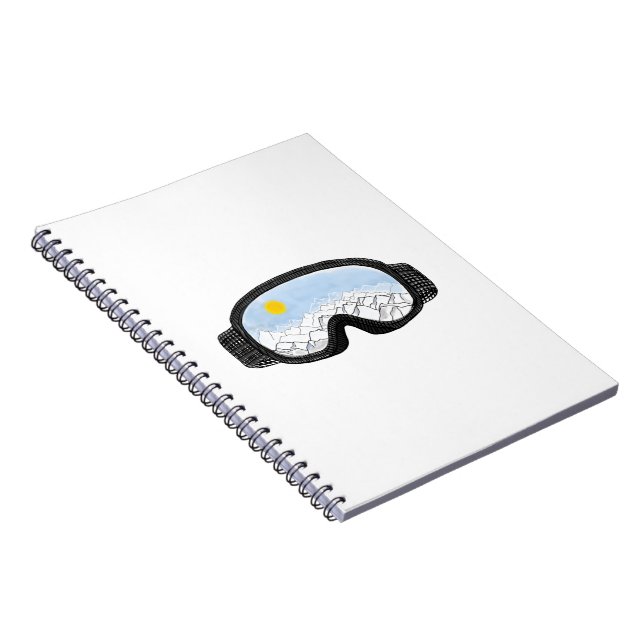 Ski Goggles Mountain View Illustration  Notebook (Right Side)