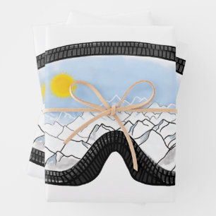Ski Goggles Mountain View Illustration Wrapping Paper Sheet