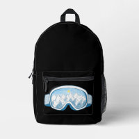 Ski Goggles Mountains Reflections Black