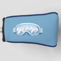 Ski Goggles Mountains Reflections Illustration