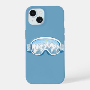 Ski Goggles Mountains Reflections Illustration iPhone 15 Case